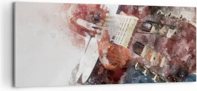 Produktbild von Bild auf Leinwand - Leinwandbild - Gitarre Musik - 120x50cm - Wand Bild - Wanddeko - Wandbilder - Leinwanddruck - Bilder - Kunstdruck - Wanddekoration - Leinwand bilder - Wandkunst - AB120x50-4000