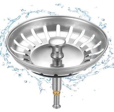 Image de Filtre de vidange pour évier de cuisine, diamètre 81-82 mm, hauteur réglable, en acier inoxydable, couleur argent
