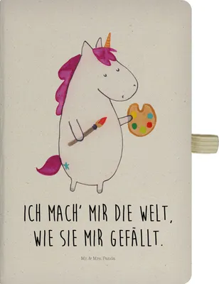 Produktbild von Mr. & Mrs. Panda Journal Einhorn Künstler - Transparent - Geschenk, Tagebuch, Artist, Notizheft, Unicorn, Adressbuch, Reisetagebuch, Zeichnen, Skizzenbuch, notizbuch
