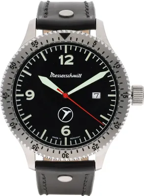 Messerschmitt ME-98152LB Herrenarmbanduhr für Flieger mit Lederband 1