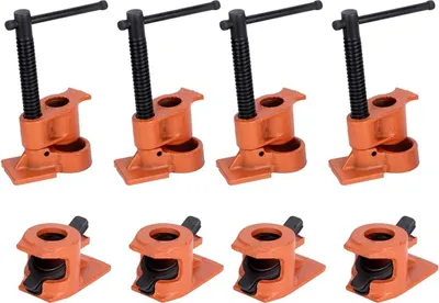 Imagen del producto de Abrazaderas para tuberías de tipo "H", de 1/2 pulgada, juego de 4 unidades, fabricadas en hierro fundido, para trabajos en madera
