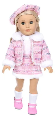 Immagine prodotto di Abbigliamento invernale per bambole - Giacca, gonna e berretto - Rosa
