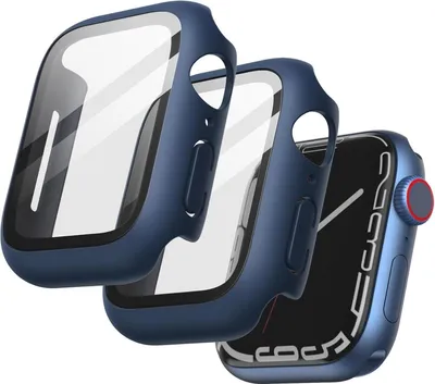 Immagine prodotto di Custodia protettiva con protezione dello schermo per Apple Watch Series 9 8 7 41mm Blu