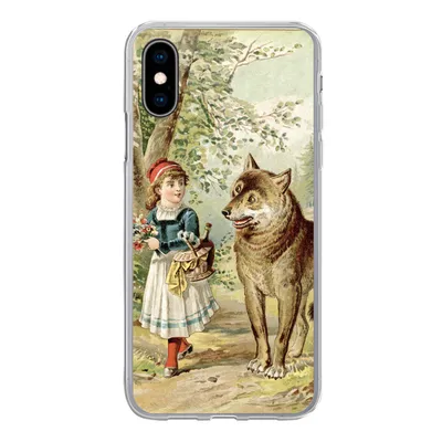 Produktbild von MuchoWow® Handyhülle Schutzhülle Hülle für iPhone X Wolf - Rotkäppchen - Wald Silikon Softcase Handy Hülle - Handyhülle