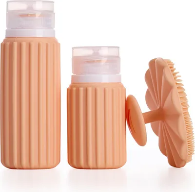 Produktbild von Muitomas Tasche + Gesichtsbürste + 2 Reiseflaschen Peach Fuzz