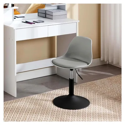 Produktbild von 2er Set Verstellbarer Sitzhocker für Büro, Esszimmer und Homeoffice, PolyurethanGrau, Sitzhöhe 39,5-50,5 cm