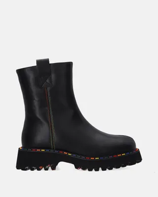 Produktbild von Damenstiefel aus Leder mit farbigem Besatz.Damenstiefel aus Leder mit farbigem Besatz, Größe 38