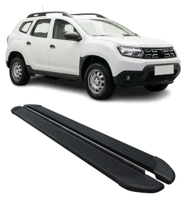 Image de Marchepieds Latéraux pour Dacia Duster II 2018-2023 en Aluminium Noir 2x
