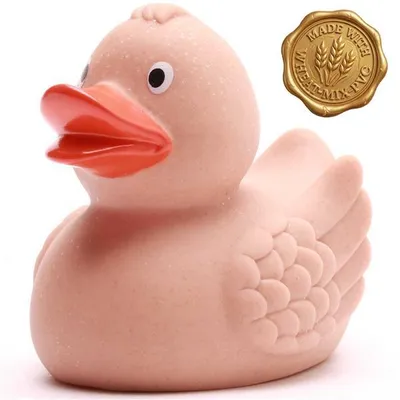 Produktbild von Badeente pink 7 cm Weizenstroh-PVC Mix