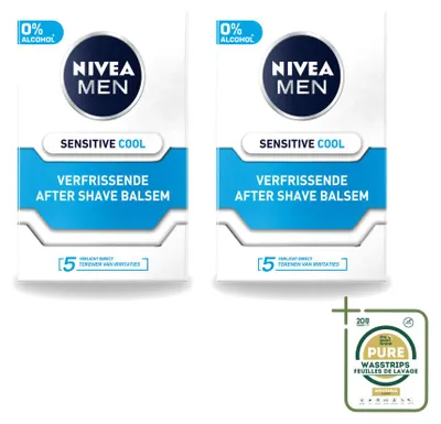 Produktbild von 2 x NIVEA MEN Sensitive Cool Aftershave Balsam - mit Kamille & Meeresalgen - 100 ml - Vorratspackung - 2 Stücke