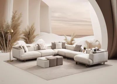 Produktbild von Stilvolle L-Form Beige Couch Designer Ecksofa Wohnzimmer Polstersofa