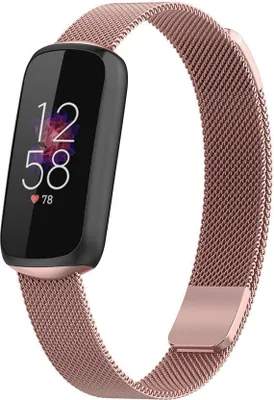 Produktbild von Strap-it Milanese Armband - Kompatibel mit Fitbit Luxe Armband Ersatzarmband Edelstahl - Magnetverschluss - Hochwertiges Material - für Armband Rosa