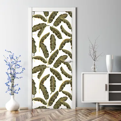 Produktbild von Dekorative Türtapete selbstklebend Türposter Tapete Türaufkleber Tropische Blätter 70 x 200 cm