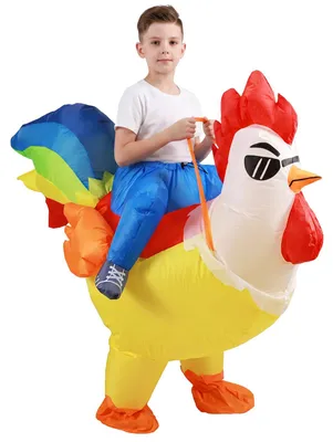 Aufblasbares Hühnerkostüm für Kinder, lustig, für Halloween & Karneval