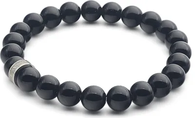 Produktbild von LAVISA Edelstein Armband - Echte Naturstein Perlen | Kristalle, Heilsteine | Onesize Uni (Obsidian 8mm)
