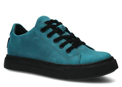 Produktbild von NAGABA Sneaker Damen Halbschuhe Echtleder Sportschuhe Schnürschuhe Türkis, 38
