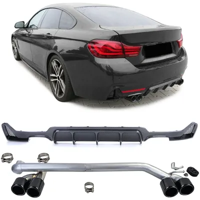 Produktbild von Stoßstange Carbon Endrohre schwarz für BMW F32 F33 F36 2013-2021 Heckdiffusor