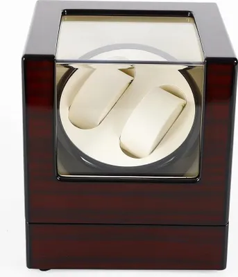 Immagine prodotto di Rotore per orologi - Espositore - Rotazione automatica - Finto cuoio - Per 2 orologi - Marrone