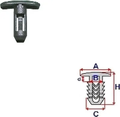 Immagine prodotto di Renault Megane Ii Clip Per Guarnizione Porta Laterale (10 Pz.)