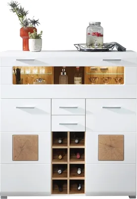 Produktbild von Innostyle Fun Plus Barschrank inkl. LED-Beleuchtung Holzwerkstoff Weiß/Braun