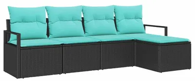 Obrázek produktu pro vidaXL Sedací souprava 5 ks Black Poly-Rattan