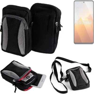 Produktbild von K-S-Trade Holster Schutz Hülle kompatibel mit Vivo Y100t Handy Hülle Gürteltasche Umhängetasche mit Zusatzfach schwarz