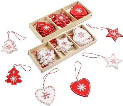 Produktbild von Unyqoos Weihnachtsbaumdekorationen Set aus 24 Teilen für gemütliche ® Feiertage