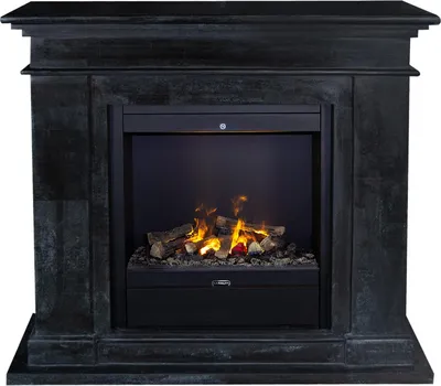 Image de Xaralyn cheminée à vapeur d'eau - Kos EAL-SWP - noir pierre naturelle - 1500 Watt chauffage - avec télécommande - Opti-Myst cheminée électrique - cheminée encastrable inclus - cheminée décorative