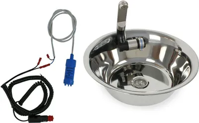 Immagine prodotto di Lavello in acciaio inox Lavello da campeggio integrato + scarico 32 cm + pompa tecnologica