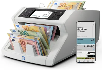 Zdjęcie produktu dla Licznik banknotów Safescan 2485-SC z funkcją wykrywania fałszywych banknotów