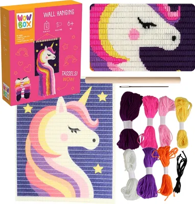 Produktbild von Wow Box - Makramee Einhorn Stickerei, Stickereiset kreativer Spaß DIY 6+