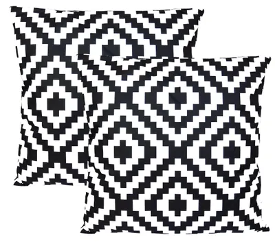Produktbild von JACK 2er Set 45x45cm Motiv Outdoor Kissenhülle Kissenbezug Hülle Wasserfest Kissen Garten Stuhl Lotus Effekt, Farbe:Abstrakt