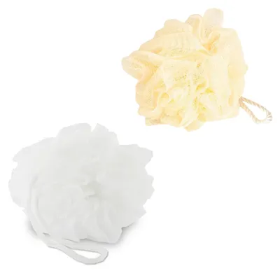 Produktbild von PARENCE – Set mit 2 weichen, peelenden Badeblumen – Duschschwämme mit praktischem
