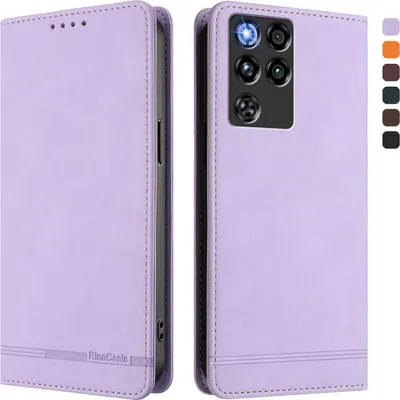 Obrázek produktu pro Pouzdro pro ZTE nubia RedMagic 11 Pro, retroPolyuretankožené flip pouzdro s stojánkem a přihrádkami na karty Fialový