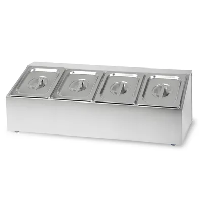Obrázok produktu pre VERTES nádoby na prísady 4 x 1/6 GN Gastronorm, nerezová oceľ, hĺbka 100 mm, hygienické, odolné proti korózii, poškriabaniu, odolné voči teplote od -40° do 300 °C