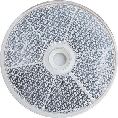 Produktbild von Runder Rückstrahler 60 mm weiß E13 mit Montageloch 6 mm Reflektor für Anhänger Trailer Nutzfahrzeuge Materialdicke 6 mm einfache Montage