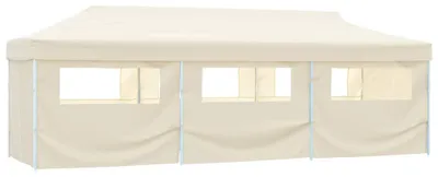 Produktbild von vidaXL Faltzelt Partyzelt Pop-Up mit 8 Seitenwänden 870x291x315 cm Creme