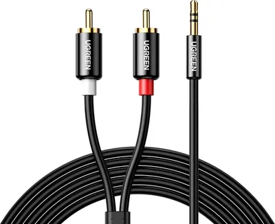 Produktbild von Ugreen Audio Kabel 3.5mm zu 2RCA 1.5m Schwarz