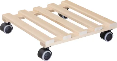 Produktbild von WAGNER Pflanzenroller PALETTI 34 x 34 x 8 cm, für den Innenbereich, Buchenholz, natur, Tragkraft 100 kg, EU Ware - 20043801