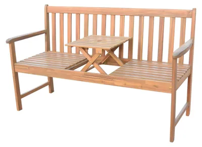 Produktbild von Gartenbank mit integriertem Tisch 2-Sitzer 3-Sitzer Holzbank Sitzbank Parkbank Bank Gartenmöbel Akazienholz