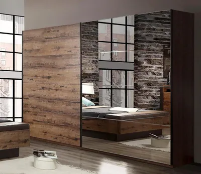 Produktbild von Schwebetürenschrank Kleiderschrank 270cm Schlammeiche Schwarzeiche