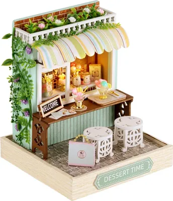 Produktbild von 3D-Puzzle DIY holz Miniaturhaus Modellbausatz Puppenhaus Dessert Time