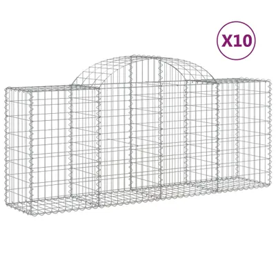 Immagine prodotto di vidaXL Gabbioni con arco alto, 10 pezzi, 200x50x80/100 cm, ferro zincato