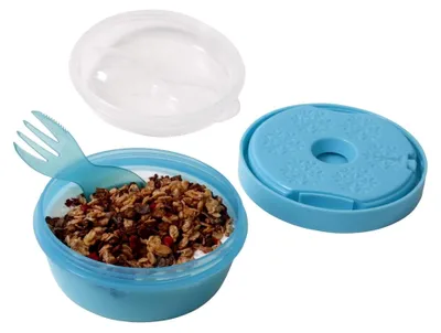 Produktbild von Kleine Snackdose Bento Box Brotzeitdose mit Kühlakku, Grau