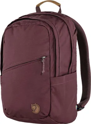 A burgundy Fjällräven backpack is shown against a white background.