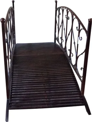 Produktbild von Gartenbrücke mit Geländer GARDA-120 in schwarzbraun, B/H/T: ca. 180/90/80 cm