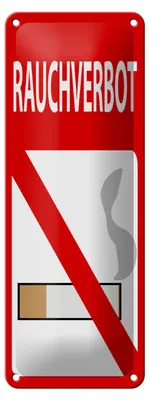 Produktbild von Blechschild Hinweis 10x27 cm Rauchverbot Dekoration
