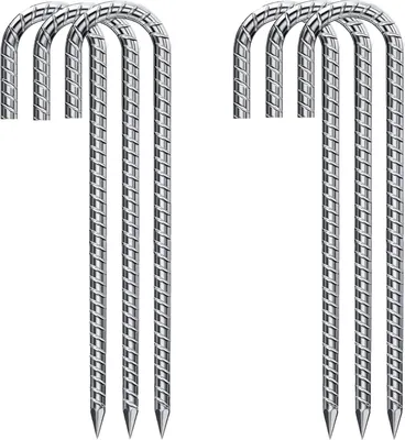 Obrázek produktu pro 6 kusů kotevních kolíků do země, kotevní kolíky do země 30 CM stabilní stanové kolíky ocelové upevnění trampolíny pro kempinkové stany přístřešky venkovní, ve tvaru J