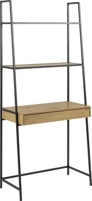 Image de Regal-Schreibtisch >Seaford< in Wildeiche, MDF, Stahl - 77x174,5x36cm (BxHxT)