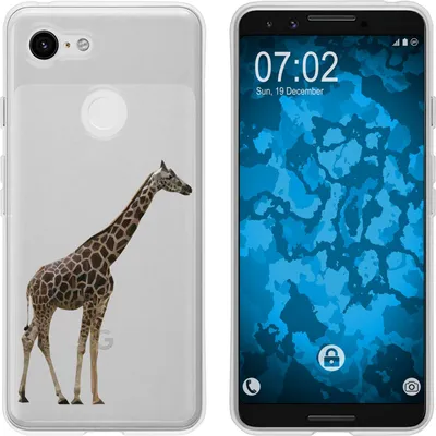 Produktbild von PhoneNatic Case kompatibel mit Google Pixel 3 Silikon-Hülle Vektor Tiere Giraffe M8